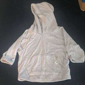 Kids Hooded Pullover Jacket in Light Beige